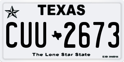 TX license plate CUU2673