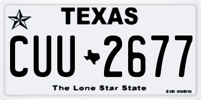 TX license plate CUU2677