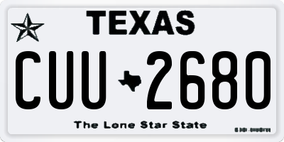 TX license plate CUU2680
