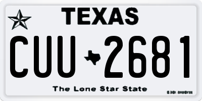 TX license plate CUU2681