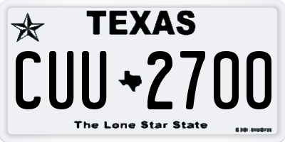TX license plate CUU2700