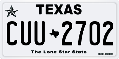 TX license plate CUU2702