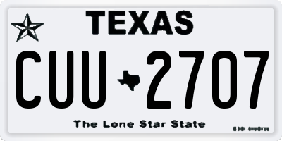 TX license plate CUU2707