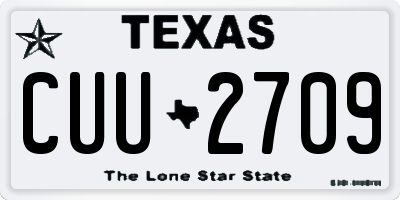 TX license plate CUU2709