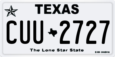 TX license plate CUU2727