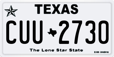 TX license plate CUU2730