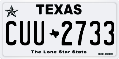 TX license plate CUU2733