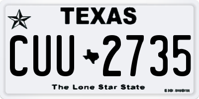 TX license plate CUU2735