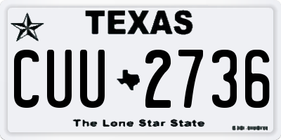 TX license plate CUU2736