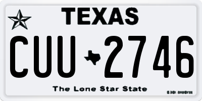 TX license plate CUU2746