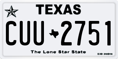 TX license plate CUU2751