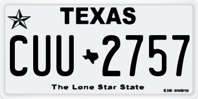 TX license plate CUU2757