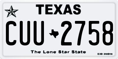 TX license plate CUU2758