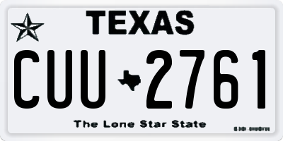 TX license plate CUU2761