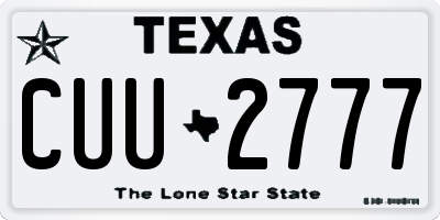 TX license plate CUU2777