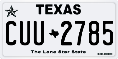 TX license plate CUU2785