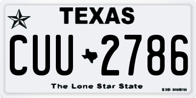 TX license plate CUU2786