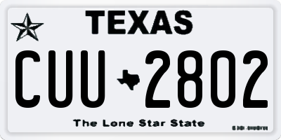 TX license plate CUU2802