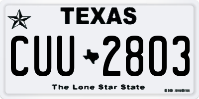 TX license plate CUU2803