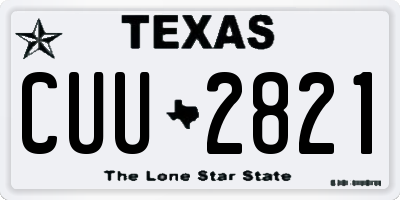 TX license plate CUU2821
