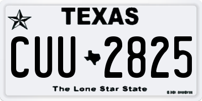 TX license plate CUU2825