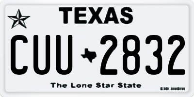 TX license plate CUU2832