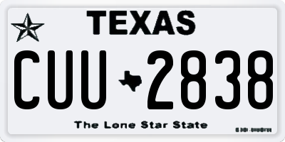 TX license plate CUU2838