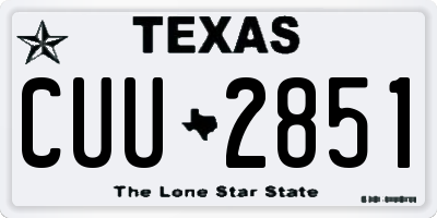 TX license plate CUU2851