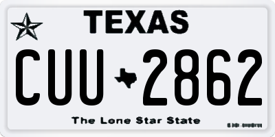 TX license plate CUU2862