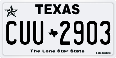 TX license plate CUU2903