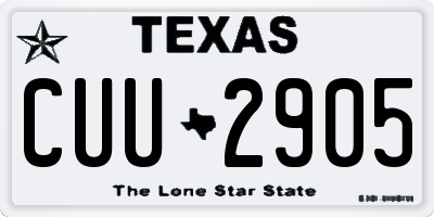 TX license plate CUU2905