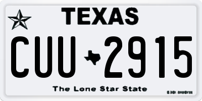TX license plate CUU2915
