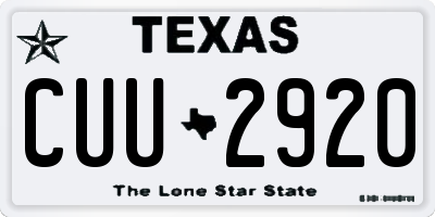 TX license plate CUU2920