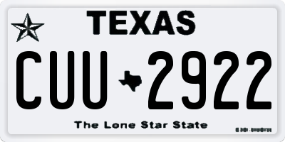 TX license plate CUU2922