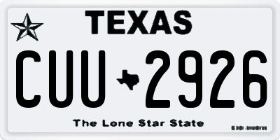 TX license plate CUU2926
