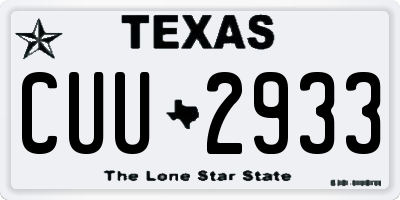 TX license plate CUU2933