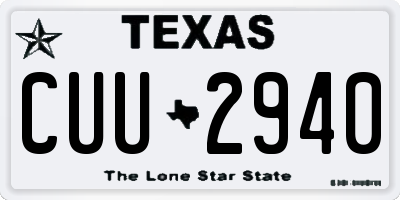 TX license plate CUU2940