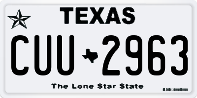 TX license plate CUU2963