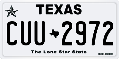 TX license plate CUU2972