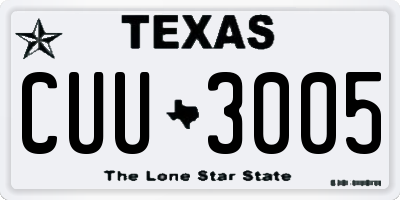 TX license plate CUU3005