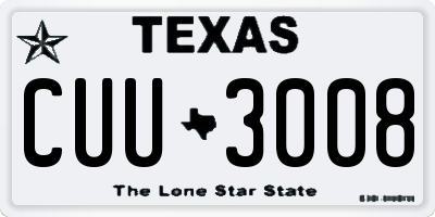 TX license plate CUU3008
