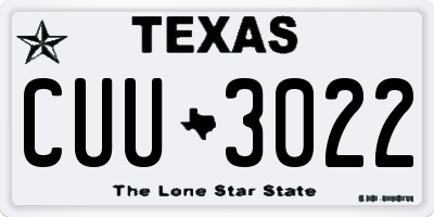 TX license plate CUU3022
