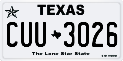 TX license plate CUU3026
