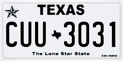 TX license plate CUU3031