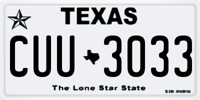 TX license plate CUU3033