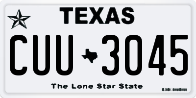TX license plate CUU3045