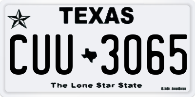 TX license plate CUU3065