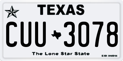TX license plate CUU3078