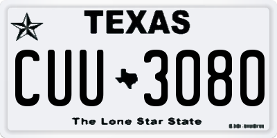 TX license plate CUU3080