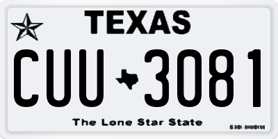 TX license plate CUU3081